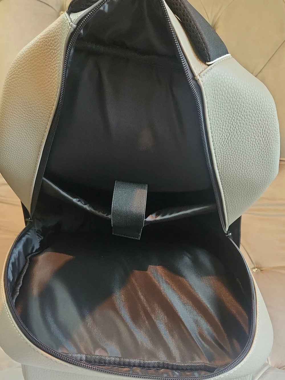 True Religion Gray. and Black Dual-Pocket Backpack